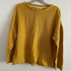Escape by habitat clothing yellow textured long sleeve top